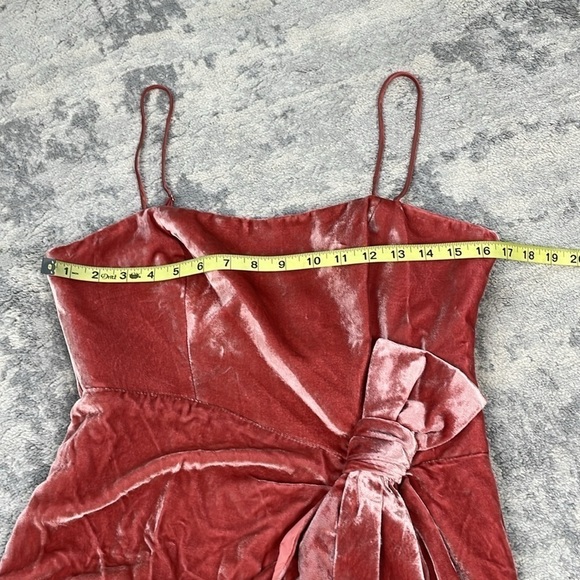 NWT Cinq a Sept Kiki Mini Dress Sash Front Bow Velvet Rosewood Sz 8 - Picture 10 of 14